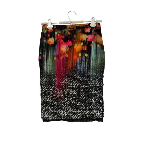 FUZZI Jean Paul Gaultier Artsy Y2K Floral Mesh Bodycon Skirt Womens Size Medium - Picture 1 of 4